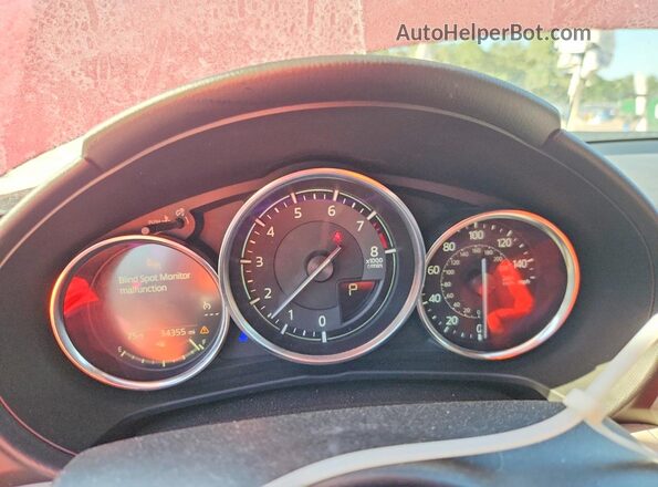 JM1NDAD73M0455325 2021 MAZDA MX-5 Red Instrument cluster view