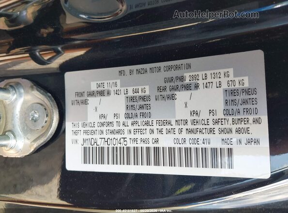 JM1NDAL77H0101475 2017 MAZDA MX-5 MIATA RF Black Widok komory silnika