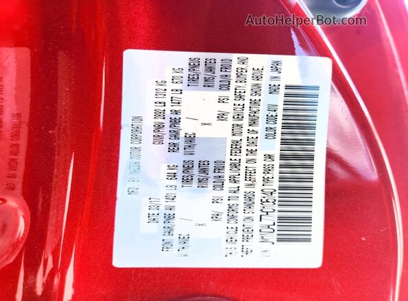 JM1NDAL77H0105140 2017 MAZDA MX-5 Red Շարժիչի բաժամունքի տեսք