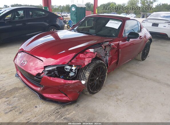 JM1NDAL78N0504487 2022 MAZDA MX-5 MIATA RF Red Առջևի ձախ երեք քառորդ տեսարան