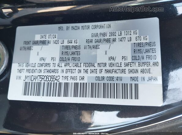 JM1NDAM75R0606642 2024 MAZDA MX-5 MIATA RF Black Widok komory silnika
