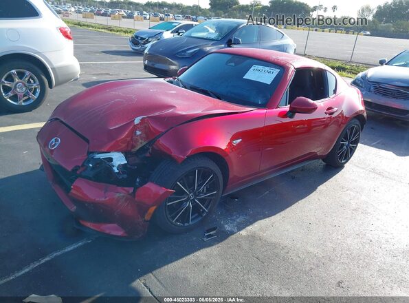 JM1NDAM75S0660741 2025 MAZDA MX-5 MIATA RF Red Առջևի ձախ երեք քառորդ տեսարան