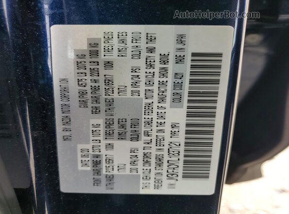 JM3KFACM7L1837121 2020 MAZDA CX-5 Blue Vista del compartimento del motor