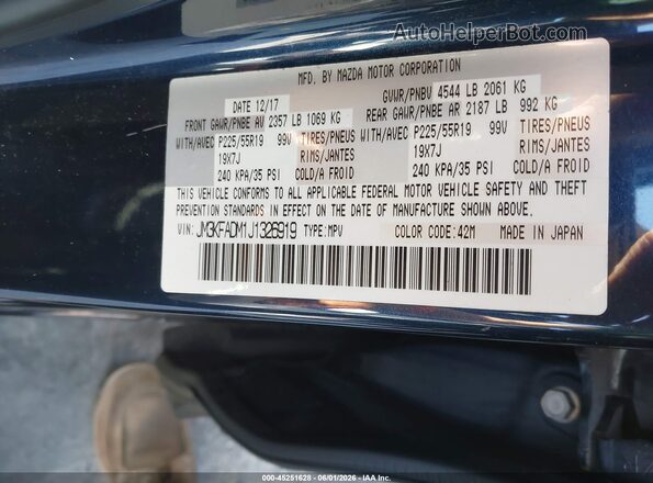 JM3KFADM1J1326919 2018 MAZDA CX-5 Blue ძრავის განყოფილების ხედი