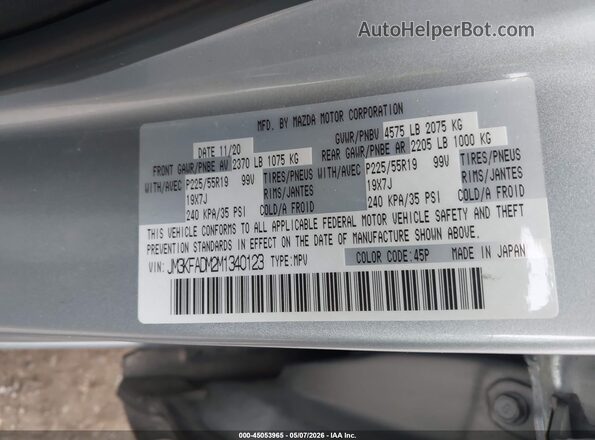 JM3KFADM2M1340123 2021 MAZDA CX-5 Silver Widok komory silnika