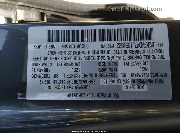 JM3KFADM7J1381682 2018 MAZDA CX-5 Gray Widok komory silnika