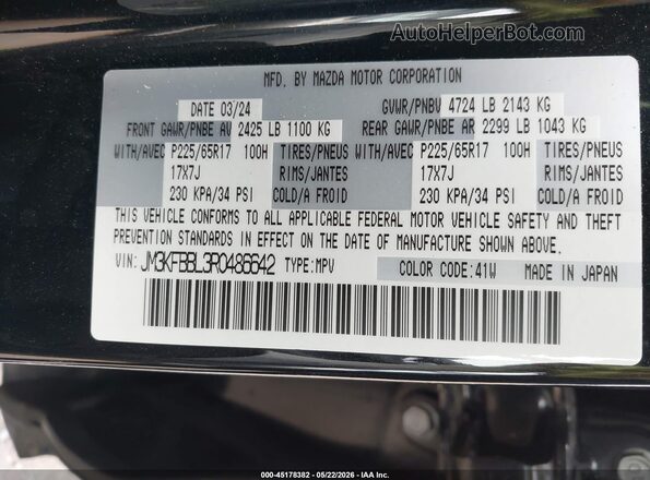 JM3KFBBL3R0486642 2024 MAZDA CX-5 Black 