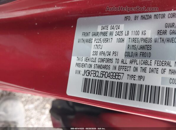 JM3KFBCL6R0499657 2024 MAZDA CX-5 Красный Вид подкапотного пространства