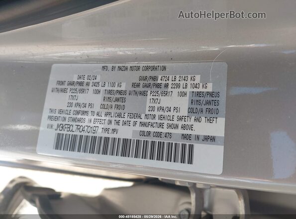 JM3KFBCL7R0470197 2024 MAZDA CX-5 Beige Widok komory silnika