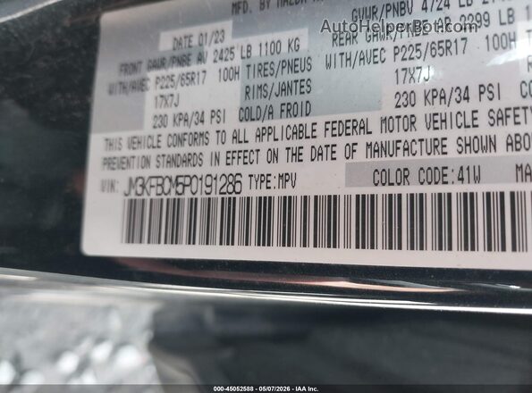 JM3KFBCM5P0191286 2023 MAZDA CX-5 Black Engine compartment view