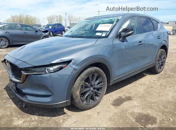 JM3KFBCM7M0430655 2021 MAZDA CX-5 Blue Առջևի ձախ երեք քառորդ տեսարան