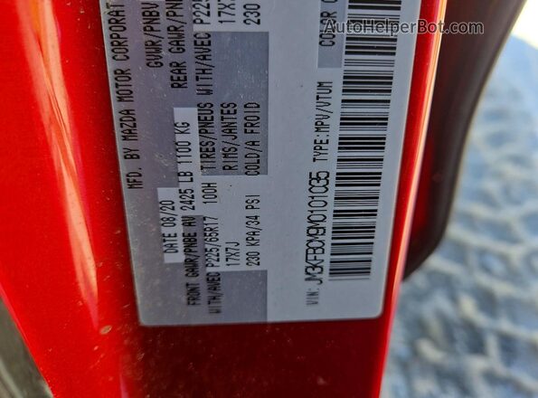 JM3KFBCM9M0101035 2021 MAZDA CX-5 Red VIN կոդի պիտակի տեսք