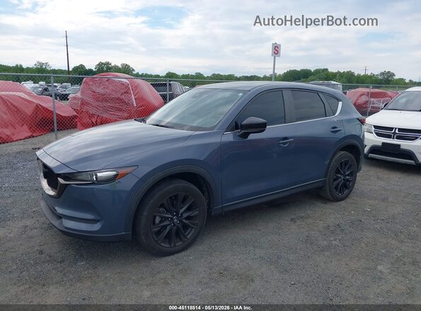 JM3KFBCY4M0478360 2021 MAZDA CX-5 Blue Առջևի ձախ երեք քառորդ տեսարան