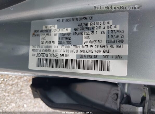 JM3KFBDM0L0811485 2020 MAZDA CX-5 Silver ძრავის განყოფილების ხედი