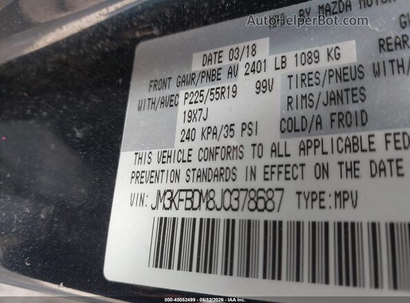 JM3KFBDM8J0378687 2018 MAZDA CX-5 Dark Blue Widok komory silnika