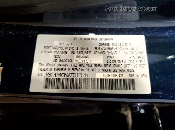 JM3KFBDY4K0548208 2019 MAZDA CX-5 Blue 