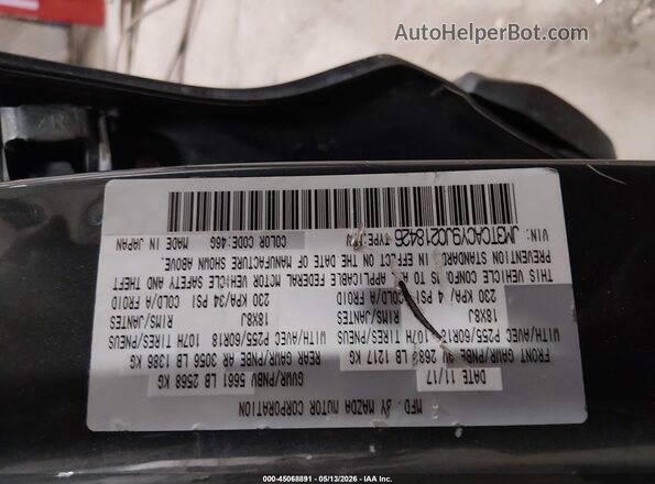 JM3TCACY9J0218426 2018 MAZDA CX-9 Gray Շարժիչի բաժամունքի տեսք
