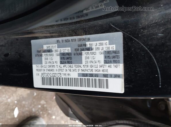 JM3TCADY2J0201076 2018 MAZDA CX-9 Black Շարժիչի բաժամունքի տեսք