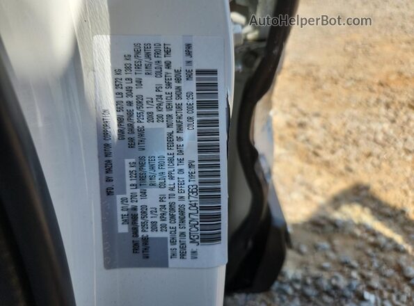 JM3TCADY7L0417363 2020 MAZDA CX-9 White Vista de la etiqueta del VIN