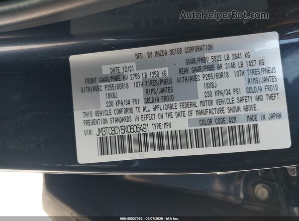 JM3TCBCY5N0606491 2022 MAZDA CX-9 Dark Blue Widok komory silnika