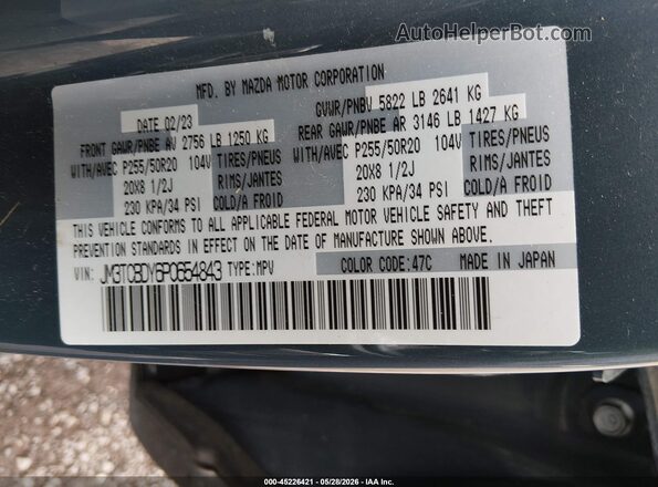 JM3TCBDY6P0654843 2023 MAZDA CX-9 Blue Widok komory silnika