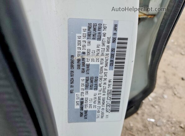 JM3TCBDY7J0215500 2018 MAZDA CX-9 White VIN կոդի պիտակի տեսք