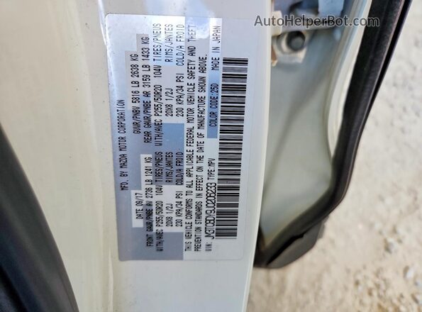 JM3TCBDY9J0206233 2018 MAZDA CX-9 White Widok naklejki z numerem VIN