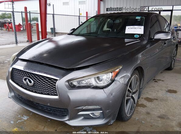 JN1AV7AP8GM490235 2016 INFINITI Q50 HYBRID Gray Առջևի ձախ երեք քառորդ տեսարան