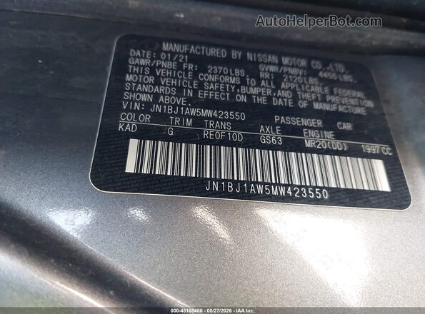JN1BJ1AW5MW423550 2021 NISSAN ROGUE Gray Engine compartment view