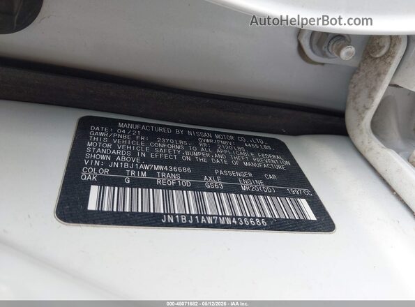 JN1BJ1AW7MW436686 2021 NISSAN ROGUE White Շարժիչի բաժամունքի տեսք