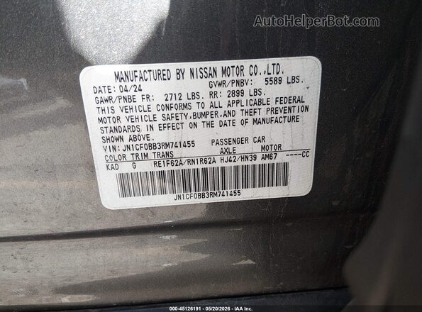 JN1CF0BB3RM741455 2024 NISSAN ARYIA Gray Engine compartment view