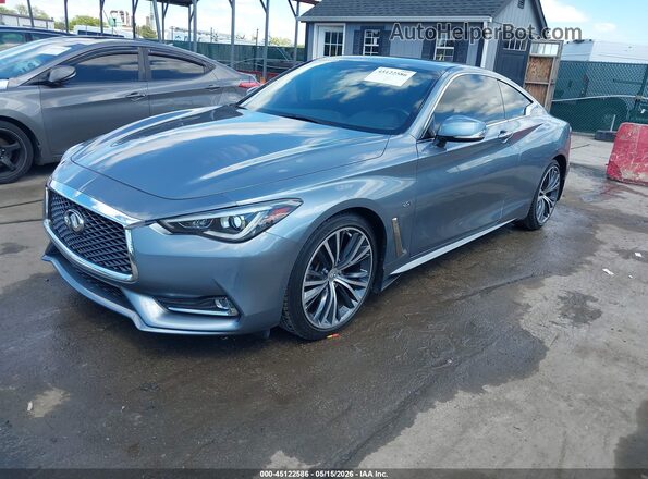 JN1CV7EL5HM321081 2017 INFINITI Q60 Gray Առջևի ձախ երեք քառորդ տեսարան