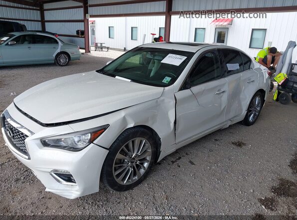 JN1EV7AP0JM350768 2018 INFINITI Q50 White Դիմացի տեսք
