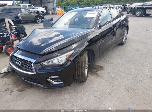JN1EV7AP2JM590744 2018 INFINITI Q50 Black წინა მარცხენა ხედი სამი მეოთხედიდან