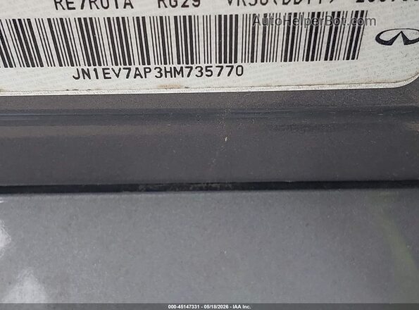 JN1EV7AP3HM735770 2017 INFINITI Q50 Gray Vista del compartimento del motor