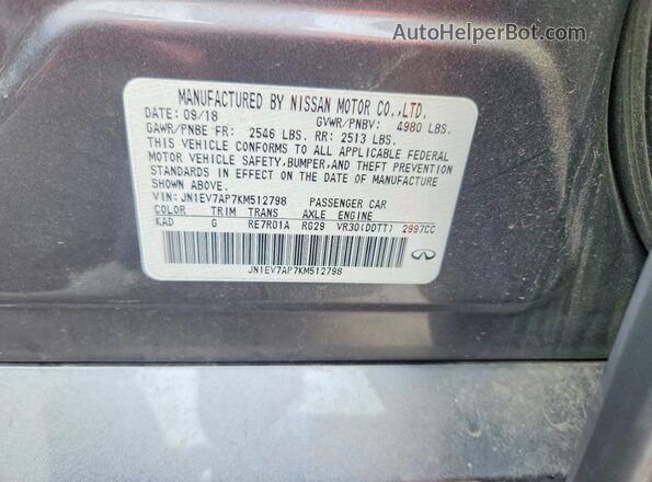 JN1EV7AP7KM512798 2019 INFINITI Q50 Серый 