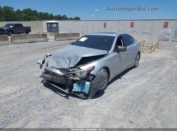 JN1EV7AP9JM365320 2018 INFINITI Q50 Silver Առջևի ձախ երեք քառորդ տեսարան