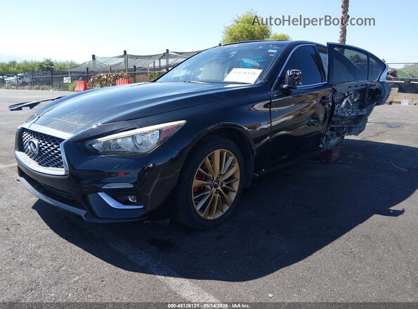 JN1EV7AR1JM436754 2018 INFINITI Q50 Black წინა მარცხენა ხედი სამი მეოთხედიდან