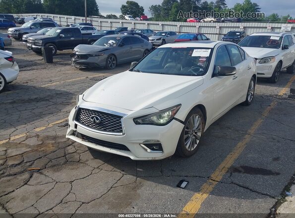 JN1EV7AR1KM558127 2019 INFINITI Q50 White წინა მარცხენა ხედი სამი მეოთხედიდან