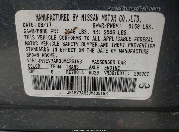 JN1EV7AR3JM435153 2018 INFINITI Q50 Silver 