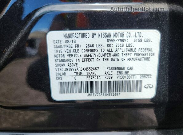 JN1EV7AR6KM552467 2019 INFINITI Q50 Black VIN կոդի պիտակի տեսք