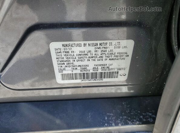 JN1EV7AR7JM433292 2018 INFINITI Q50 Gray Vista del compartimento del motor