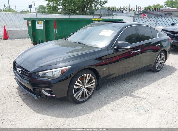 JN1EV7AR7KM551246 2019 INFINITI Q50 Black წინა მარცხენა ხედი სამი მეოთხედიდან