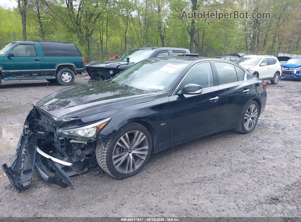JN1EV7AR7KM553479 2019 INFINITI Q50 Black Առջևի ձախ երեք քառորդ տեսարան
