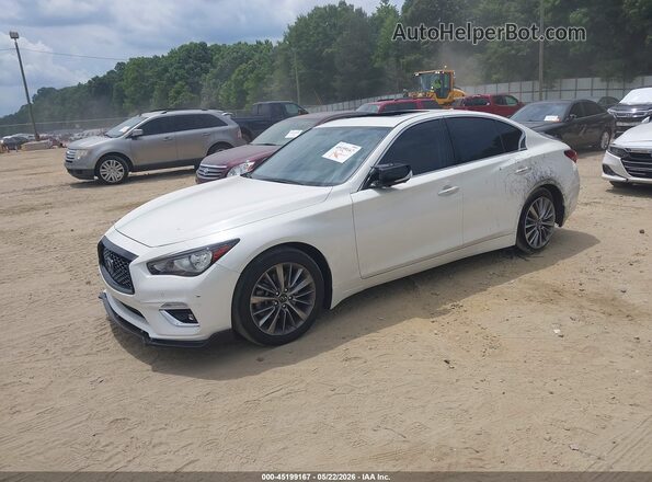 JN1EV7BP8PM513058 2023 INFINITI Q50 White წინა მარცხენა ხედი სამი მეოთხედიდან