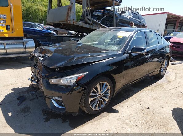 JN1EV7BR7NM340535 2022 INFINITI Q50 Black Առջևի ձախ երեք քառորդ տեսարան