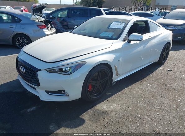 JN1EV7EKXHM360166 2017 INFINITI Q60 White წინა მარცხენა ხედი სამი მეოთხედიდან