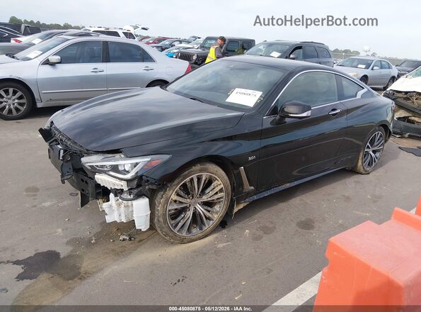JN1EV7EL4JM392979 2018 INFINITI Q60 Black წინა მარცხენა ხედი სამი მეოთხედიდან