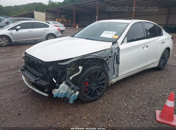 JN1FV7AR0JM480684 2018 INFINITI Q50 White Առջևի ձախ երեք քառորդ տեսարան