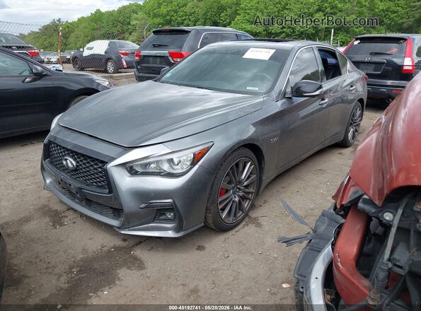 JN1FV7AR4JM480378 2018 INFINITI Q50 Gray Առջևի ձախ երեք քառորդ տեսարան